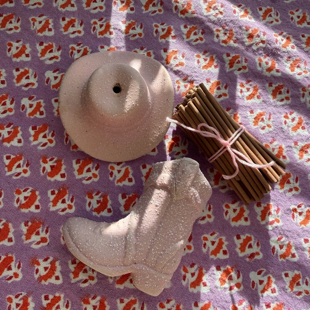 Paddywax cowboy hat incense holder and boot match holder